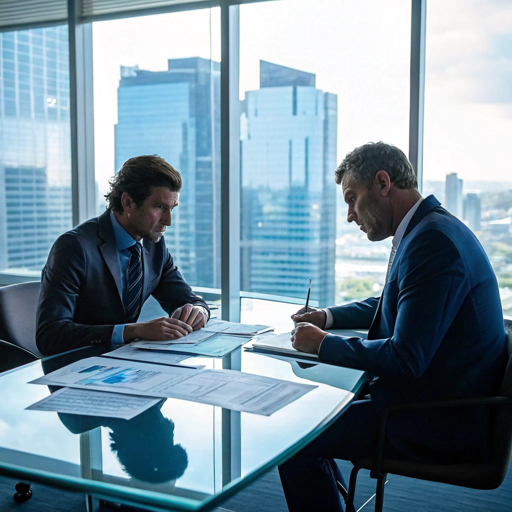 Black business owner and financial adviser analyzing cash flow forecasts on the platform