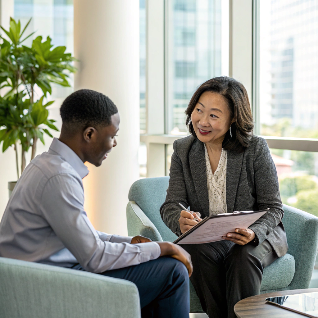 Black female financial mentor walking a founder through practical business finance fundamentals in plain language