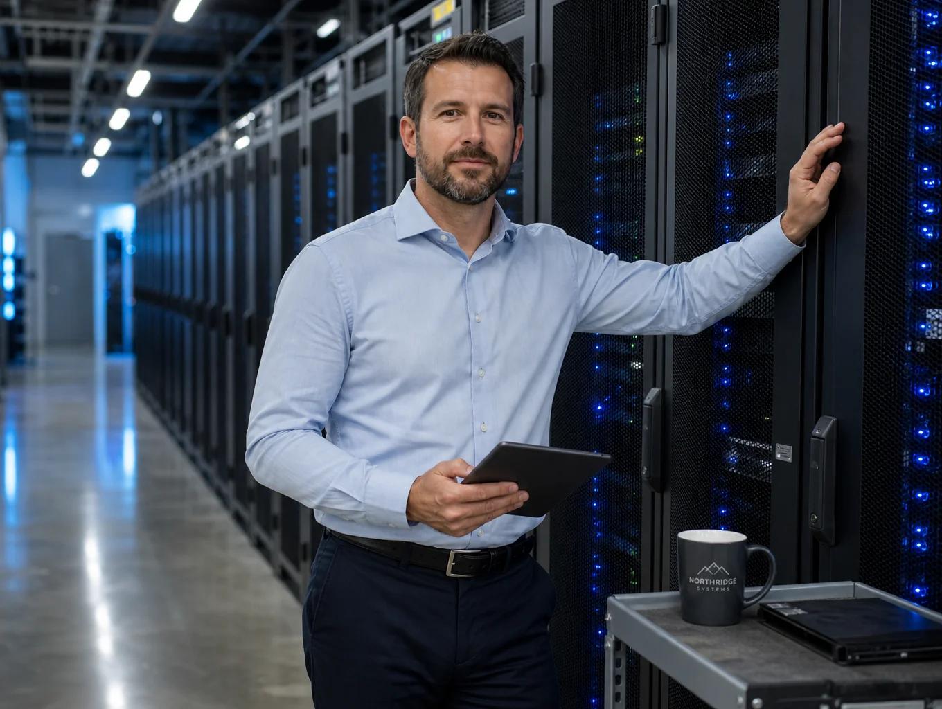 Black technology consultant and MSP specialist reviewing systems and infrastructure roadmap